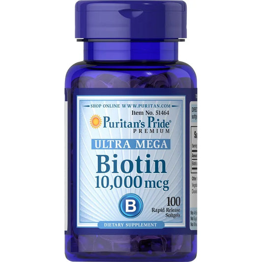 Puritans Pride Biotin 10,000 mcg 100 Tablets