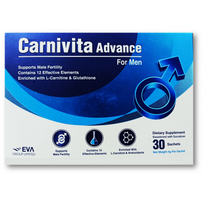 CARNIVITA ADVANCE FOR MEN SUPPORTS MALE FERTILITY 30 SACHETS