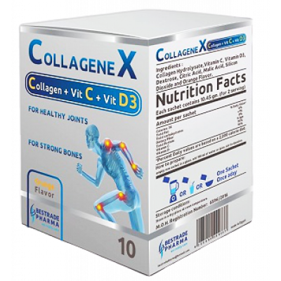 COLLAGENEX  FOR HEALTHY JOINT HAIR SKIN & NAILS ( COLLAGEN + VITAMIN C + VITAMIN D3 ) 10 SACHETS