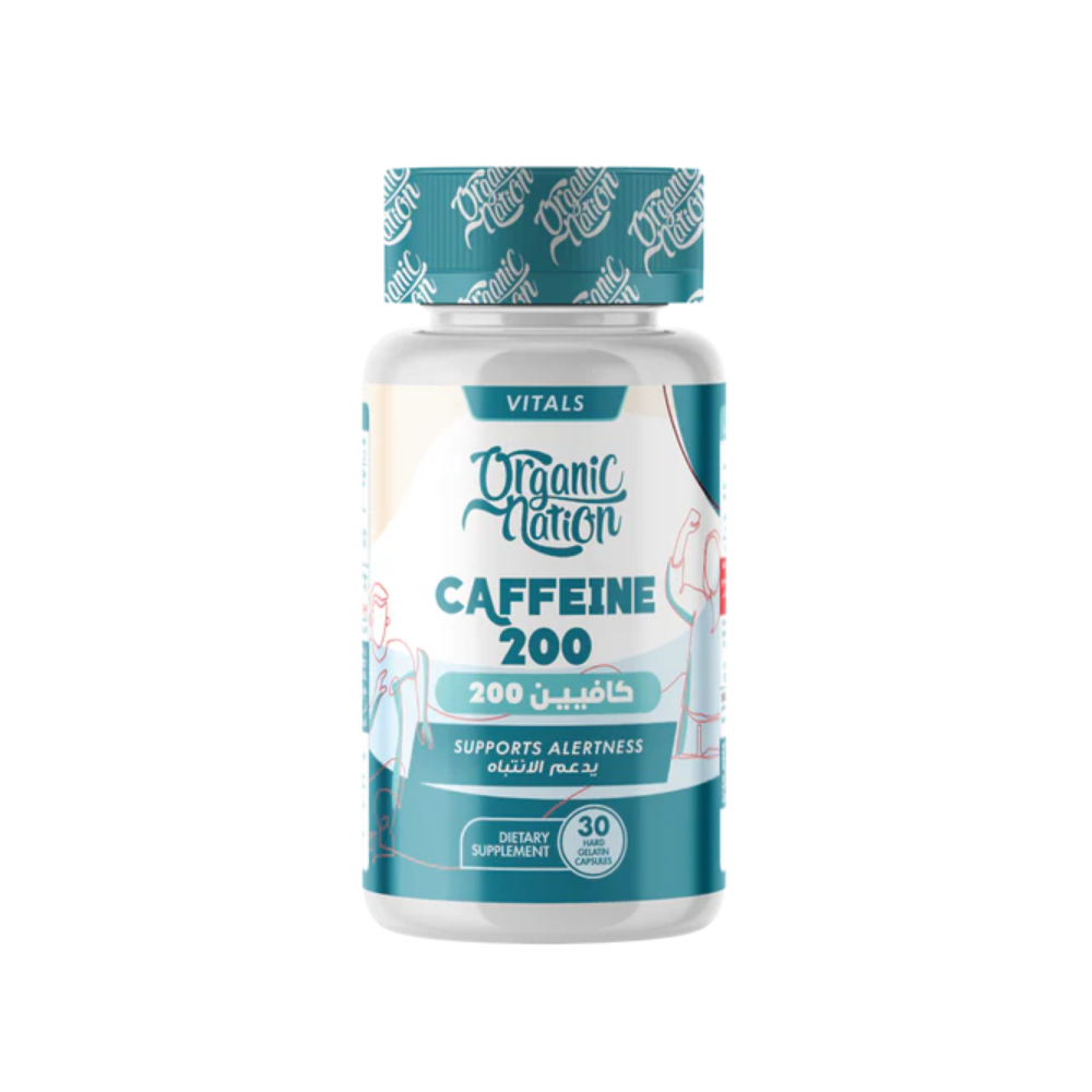 Organic Nation Caffeine 200-30Serv.-30Hard Gelatin Capsules