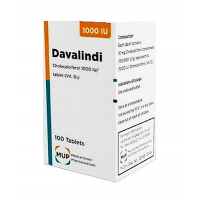 DAVALINDI 1000 I.U. ( CHOLECALCIFEROL ) ( VITAMINE D3 ) 100 TABLETS