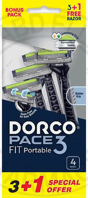 DORCO PACE 3 FIT PORTABLE (3+1) 4RAZORS FOR MEN