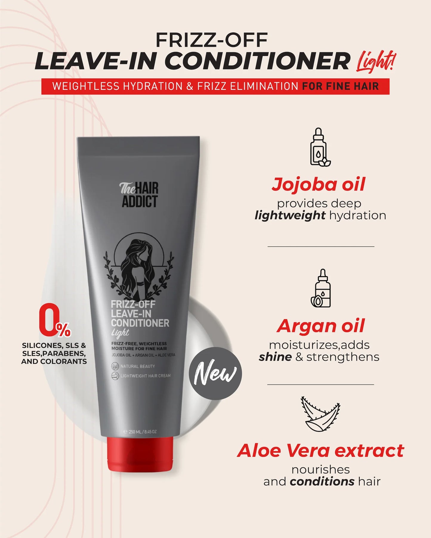 The Hair Addict Frizz off Leave-in Conditioner Light