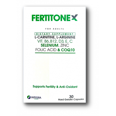 FERTITONEX FOR ADULTS SUPPORTS FERTILITY WITH L-CARNITINE, L-ARGININE, VIT. B6, B12, D3, E, C, SELENIUM, ZINC, FOLIC ACID & COQ10 DIETARY SUPPLEMENT 30 CAPSULES