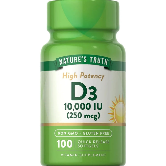 Nature's Truth Vitamin D3 10000 IU Softgels | 100 Count