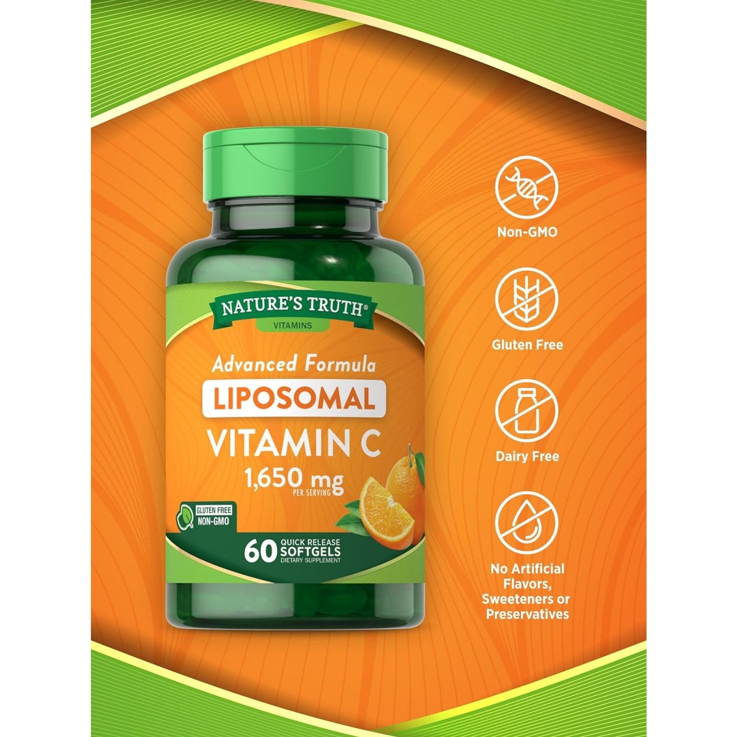 Nature's Truth Liposomal Vitamin C | 1650mg | 60 Softgels