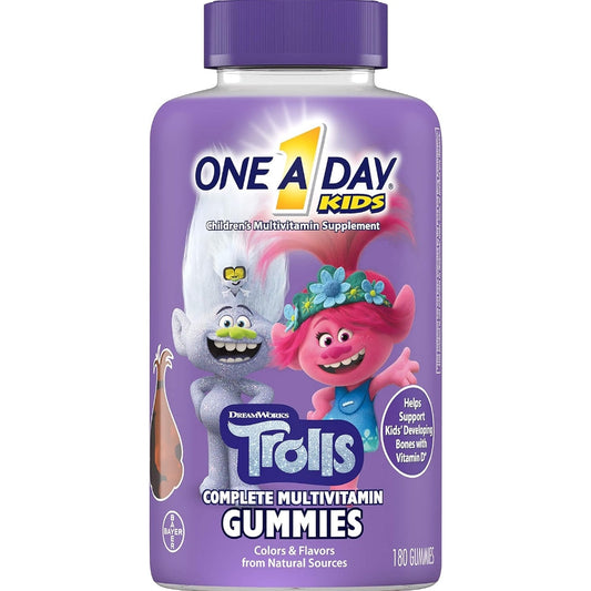 One A Day Kids Trolls Multivitamin Gummy,Trolls ,180 Count