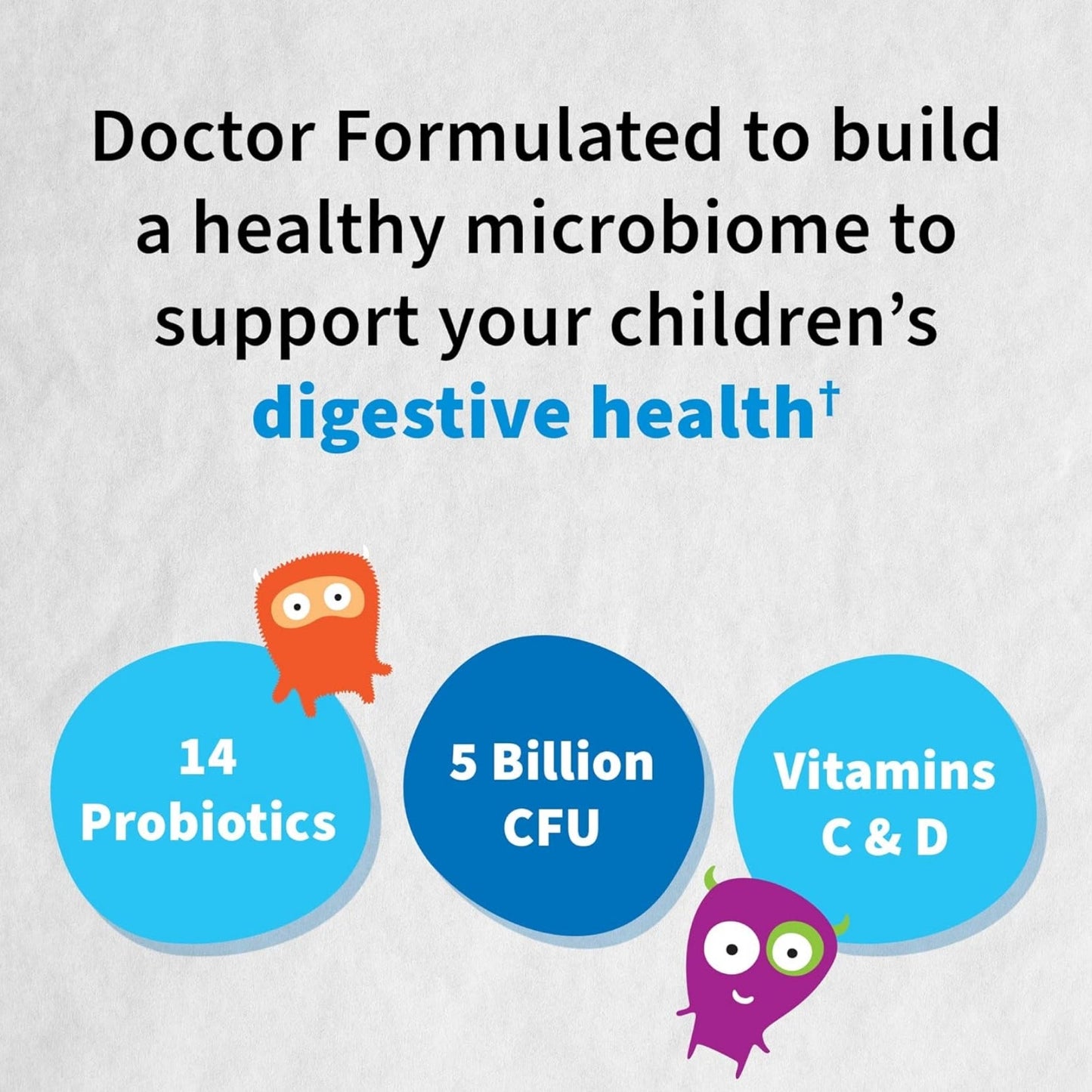 Dr. Formulated Probiotics Organic Kids+ Immune & Digestive Health Supplement, No Added Sugar, 30 Chewables