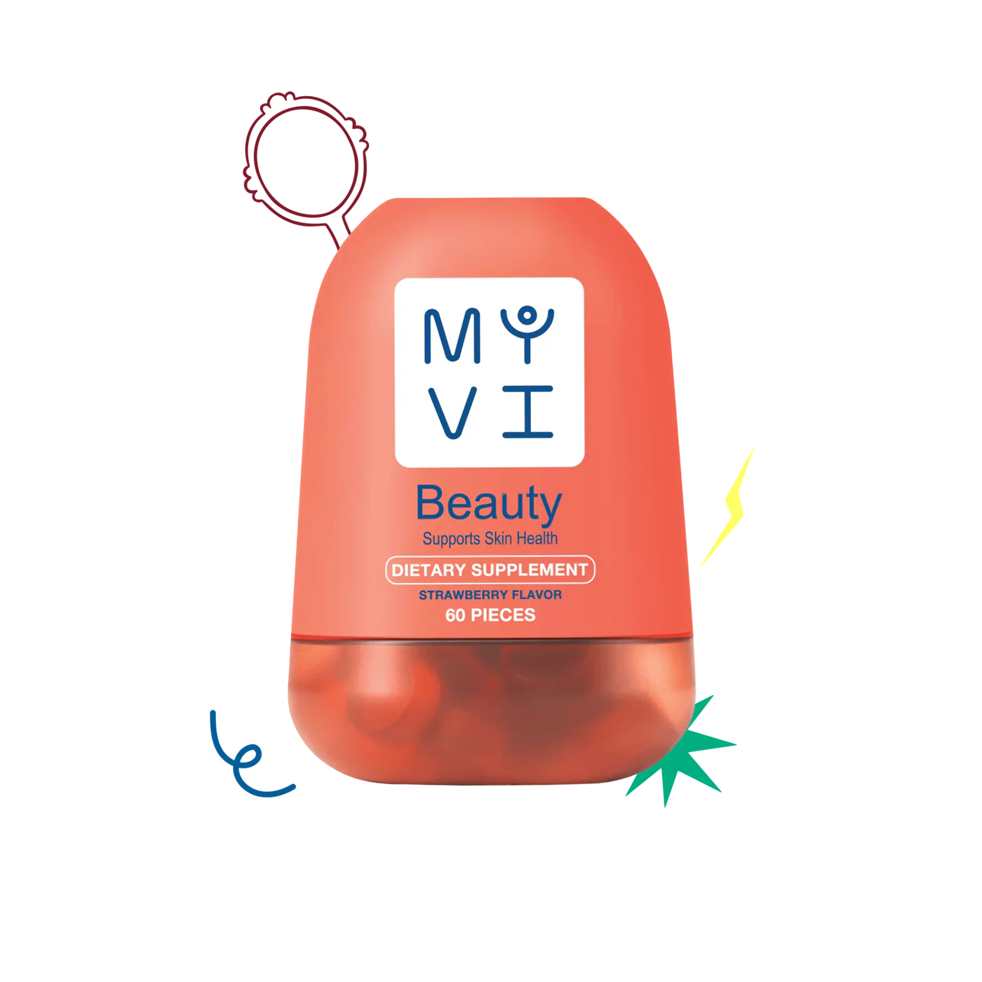 MY VI BEAUTY DIETARY SUPPLEMENT 60PC STRAWBERRY FLAVOR