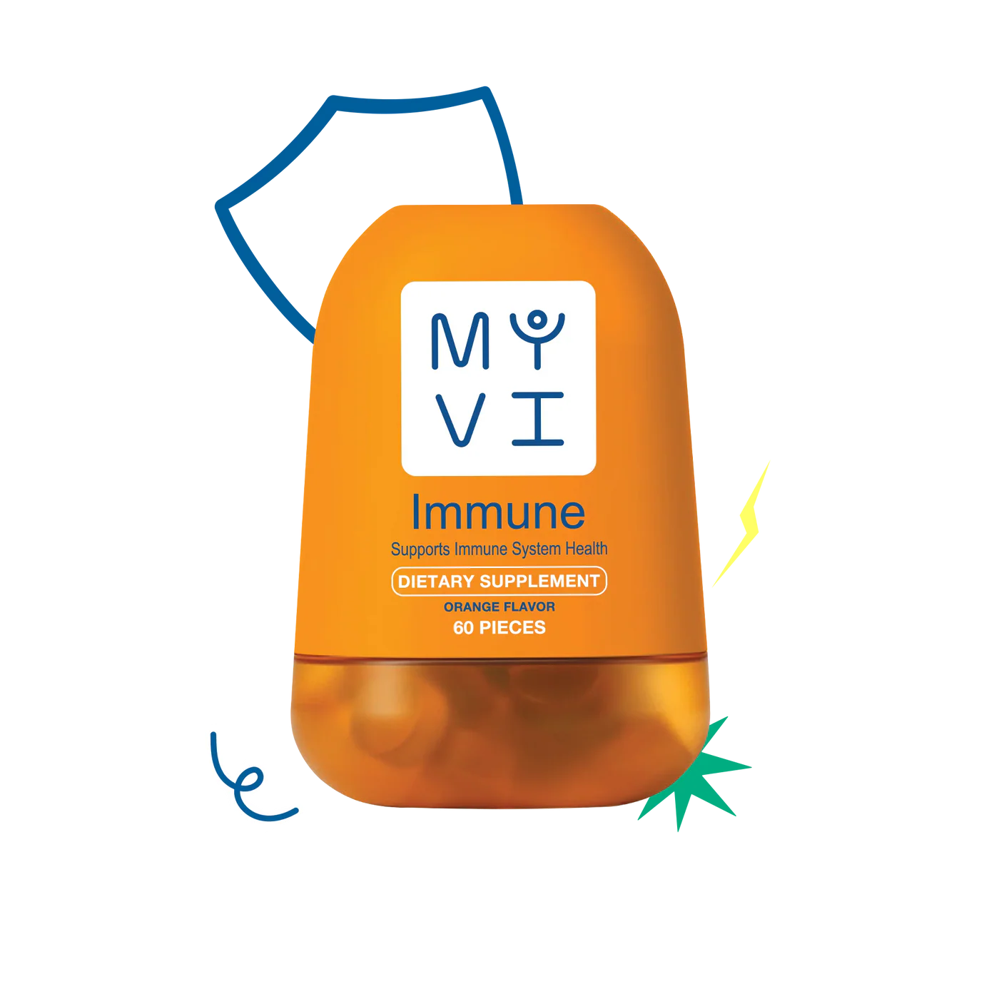 MY VI IMMUNE DIETARY SUPPLEMENT 60PC ORANGE FLAVOR