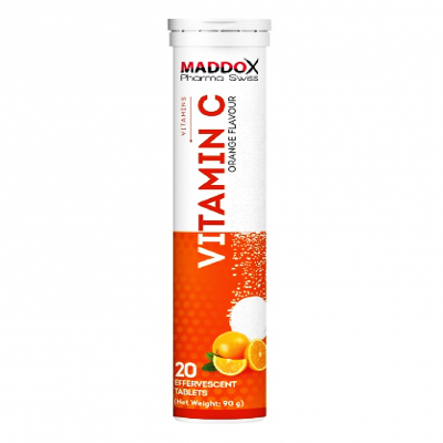 MADDOX VITAMIN C 1000 MG ORANGE FLAVOUR 20 EFFERVESCENT TABLETS