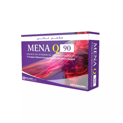 MENA Q - 45 ( MENAQUINONE -7 = VITAMIN K2 ) 20 CAPSULES