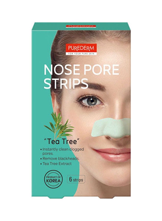 Purederm Nose Pore 6 Strips Tea Tree Multicolour