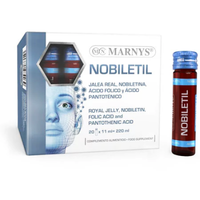 MARNYS NOBILETIL FOR BRAIN FUNCTIONS ( ROYAL JELLY 2000 MG + PANTOTHENIC ACID 6 MG + NOBILETINA 3,4 MG+ FOLIC ACID 200 μg ) 10 X 11 ML VIALS