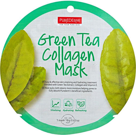PUREDERM GREEN TEA COLLAGEN SHEET MASK