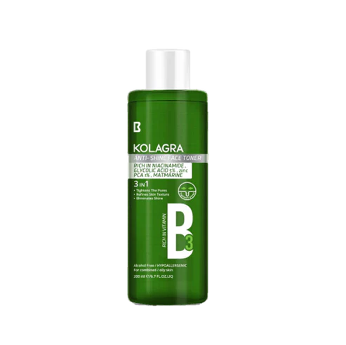 Kolagra ANTI SHINE FACE TONER 3 IN 1 200ML