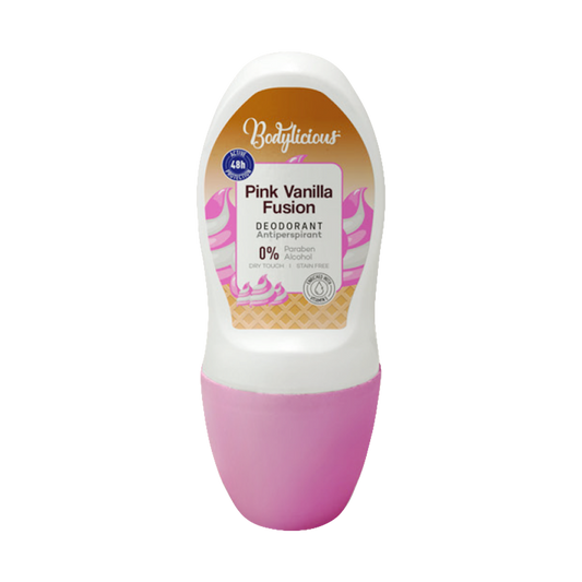 BODYLICIOUS PINK VANILLA FUSION ANTIPERSPIRANT DEODORANT 50ML