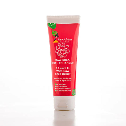 RAW AFRICAN RAW SHEA Curls Enhancer & LEAVE IN WITH RAW SHEA BUTTER 250GM
