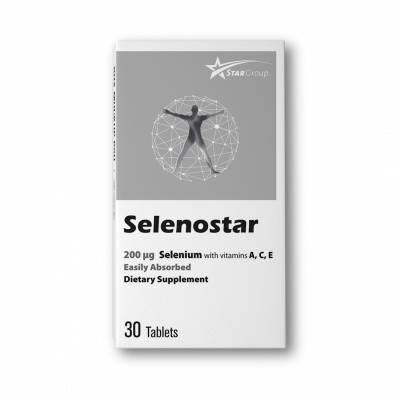 SELENOSTAR DIETARY SUPPLEMENT ( SELENIUM 200 MCG + VITAMIN A 400 MCG + VITAMIN C 80 MG + VITAMIN E 24 MG ) 30 TABLETS