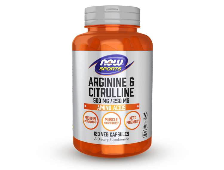 Now Arginine & Citrulline 500mg/250mg 120 Veg Capsules