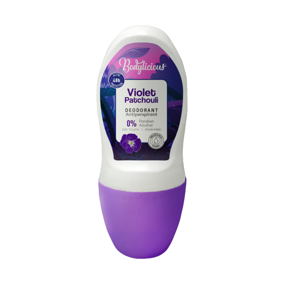 BODYLICIOUS VIOLET PATCHOULI ANTIPERSPIRANT DEODORANT 50ML