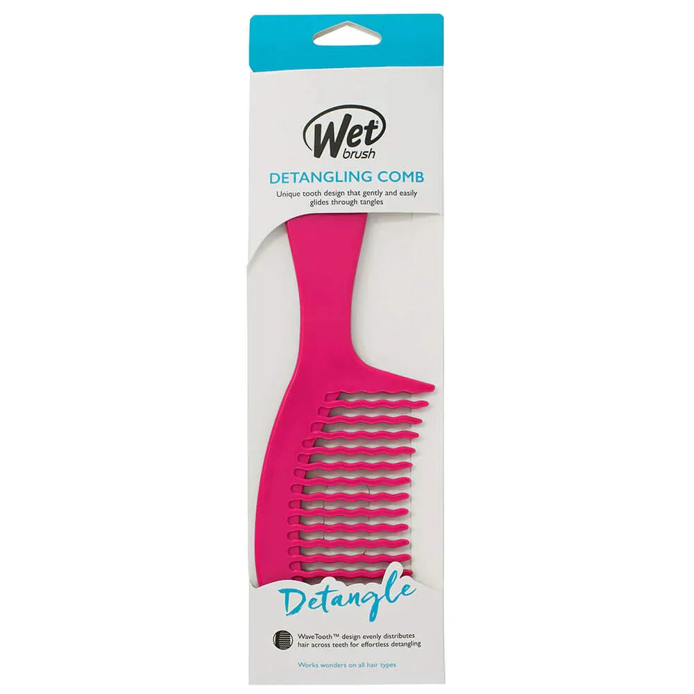 Wet Brush Hair Comb Detangler Wave Tooth Comb Design (Pink), Standard 9238