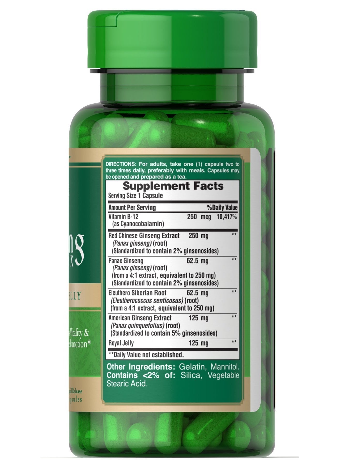Puritan's Pride Ginseng Complex With Royal Jelly 1000 Mg 50 Capsules