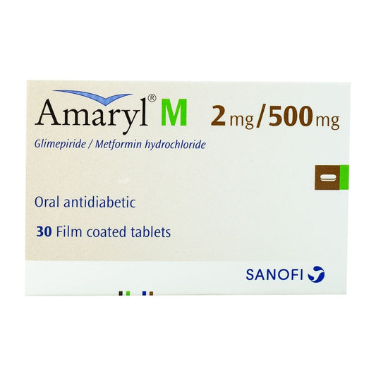 Amaryl M 2 mg-500 mg - 30 Tablets