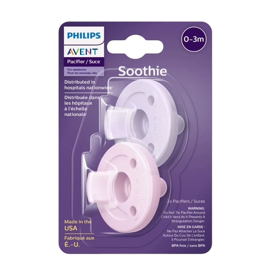 Avent Soothie Pacifier 0-3m - Lilac & Pink