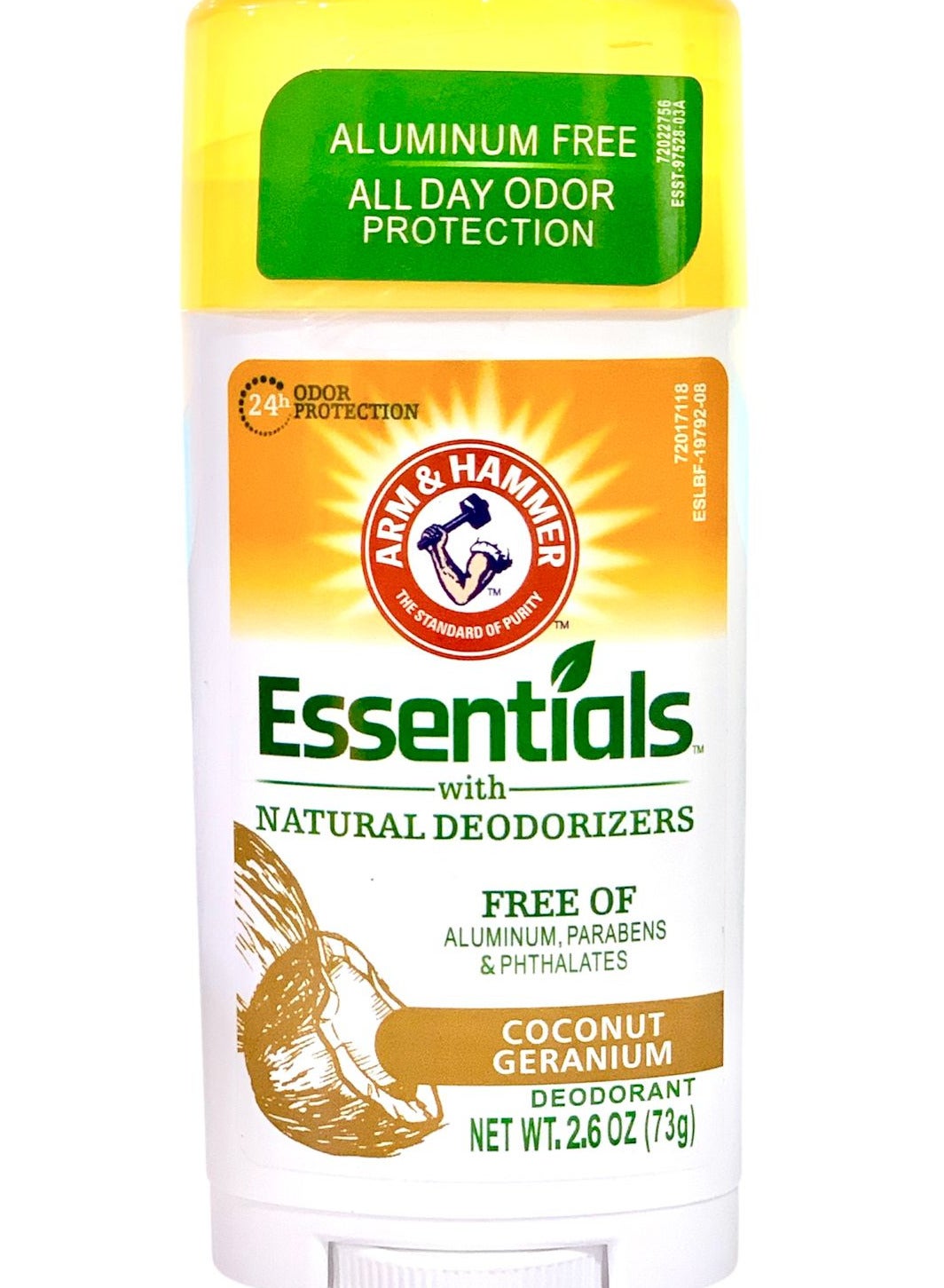Arm & Hammer Essentials Natural Deodorant, Coconut Geranium -73 g