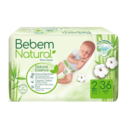 Bebem Natural Baby Diaper Size 2 Mini (3-6kg) - 36 Diaper