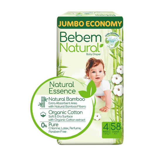 Bebem Natural Baby Diaper Size 4 Maxi (7-18kg) - 58 Diaper