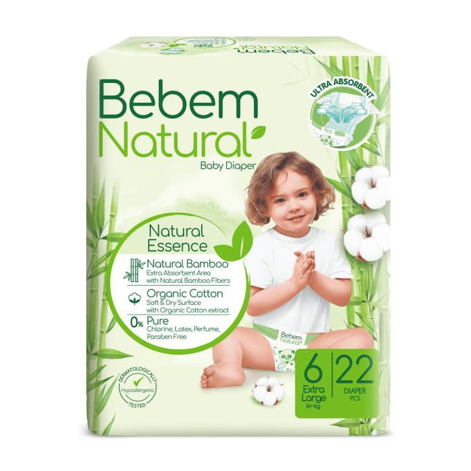 Bebem Natural Extra Large 6 (16+kg) - 22pcs