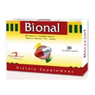 Bional ( Silymarin + Astragalus Root Extract + Zinc + Selenium + Vit C + Lecithin Powder ) 30 hard gelatin capsules