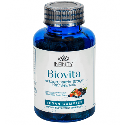 INFINITY BIOVITA FOR LONGER HEALTHIER & STRONGER HAIR SKIN & NAILS 60 VEGAN GUMMIES