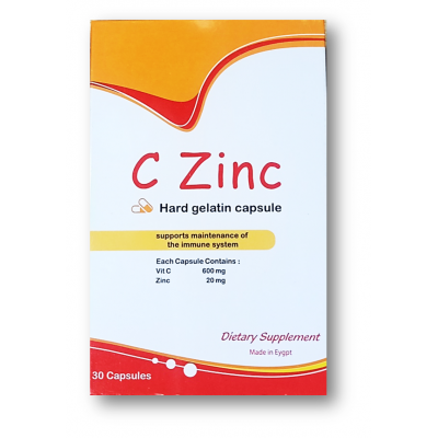 C Zinc For Immunity Support ( Vitamin C 600 mg + Zinc 20 mg ) 30 capsules