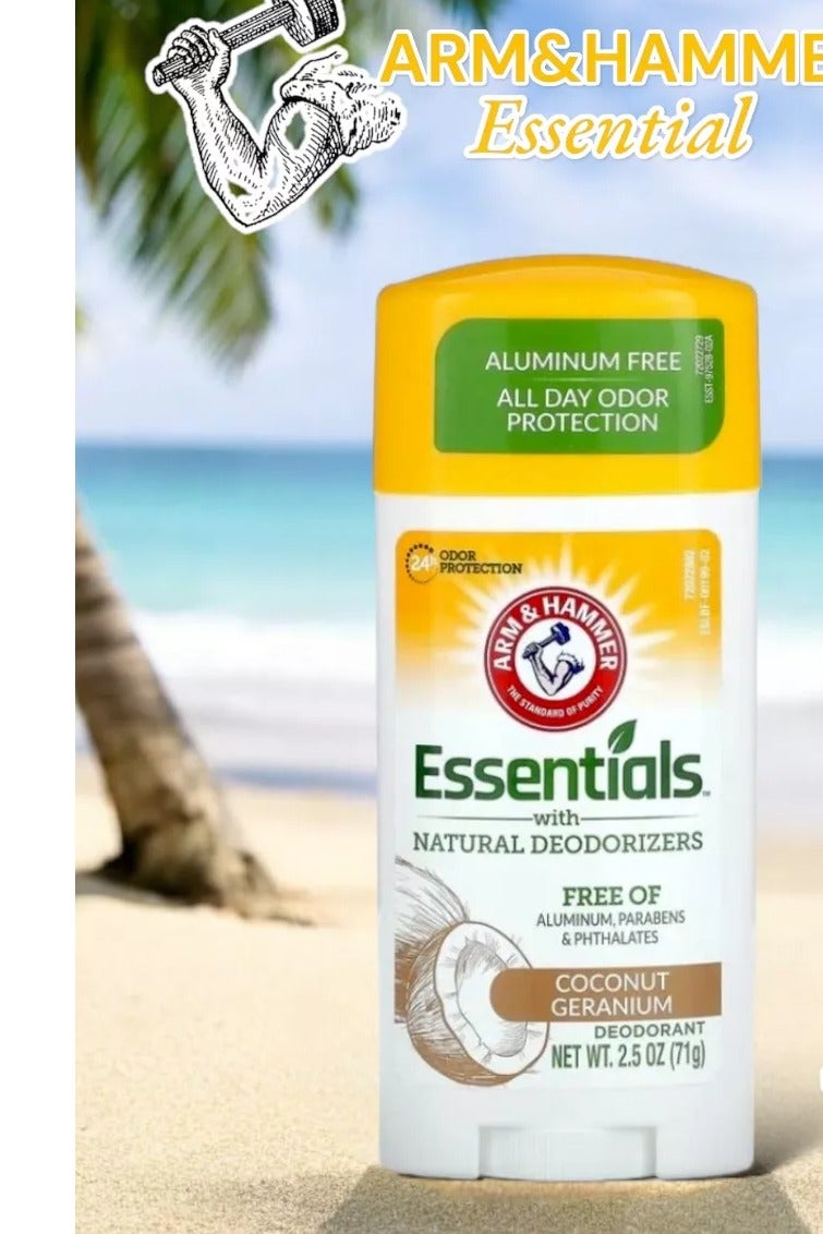 Arm & Hammer Essentials Natural Deodorant, Coconut Geranium -73 g