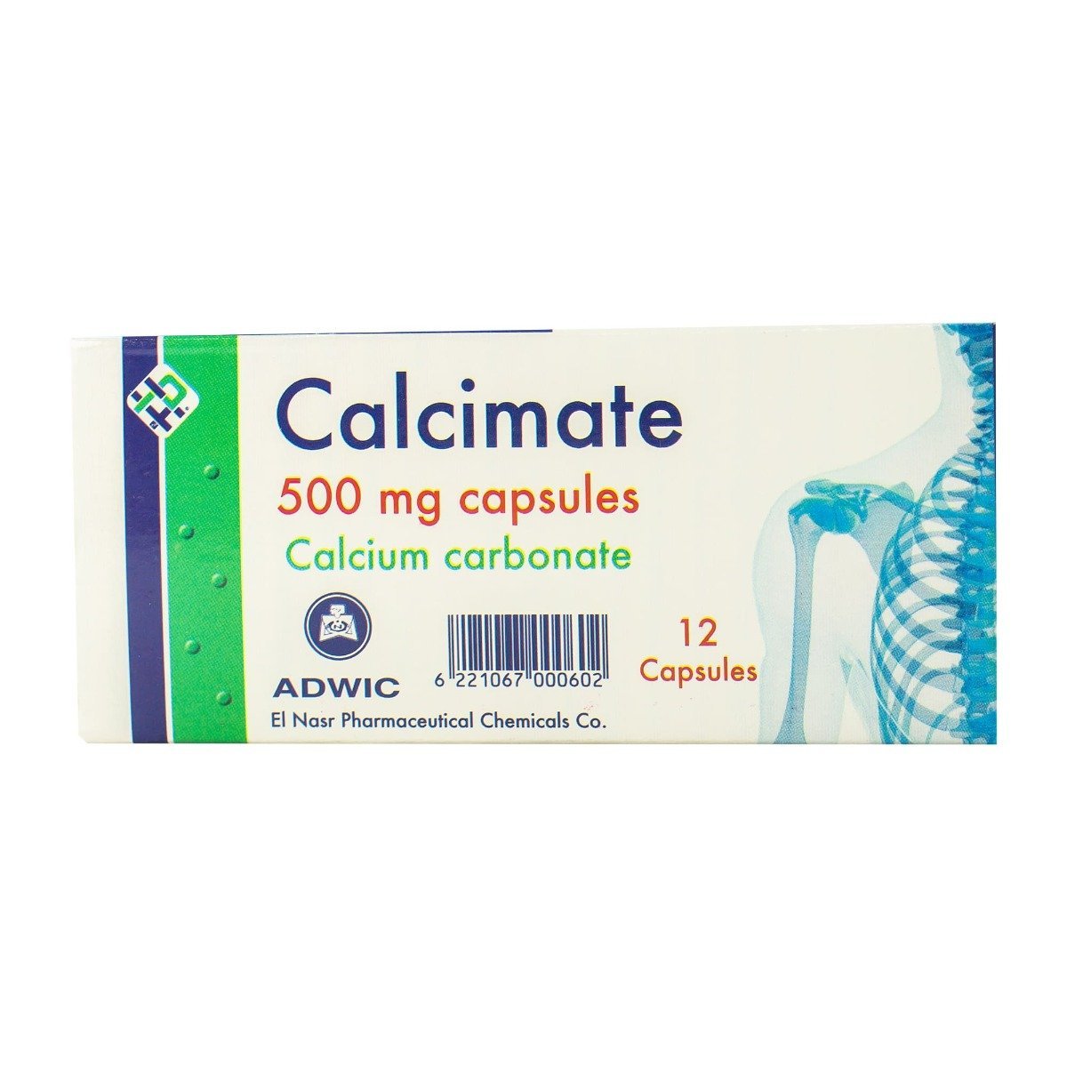 Calcimate 500 mg - 12 Capsules