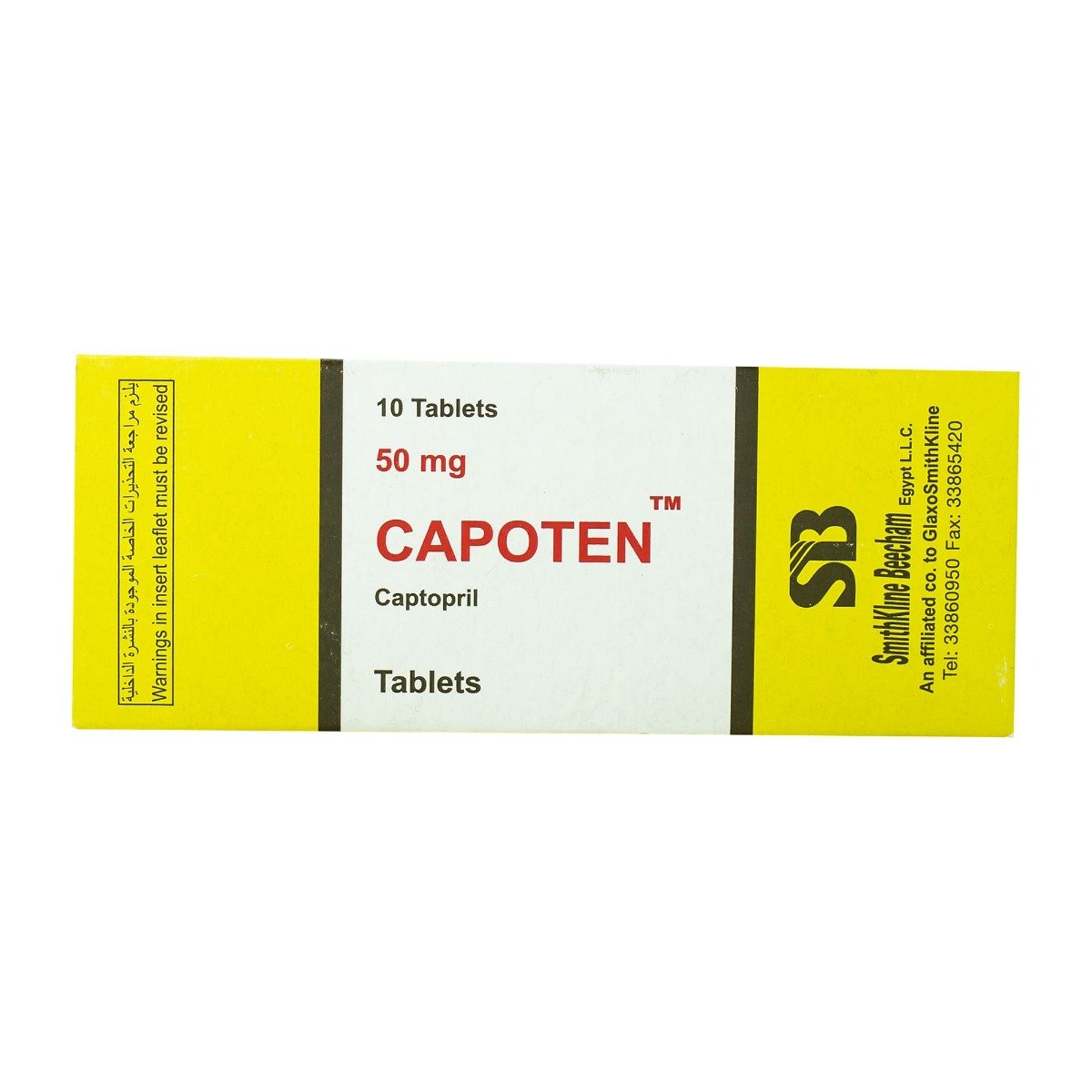 Capoten 50 mg - 10 Tablets