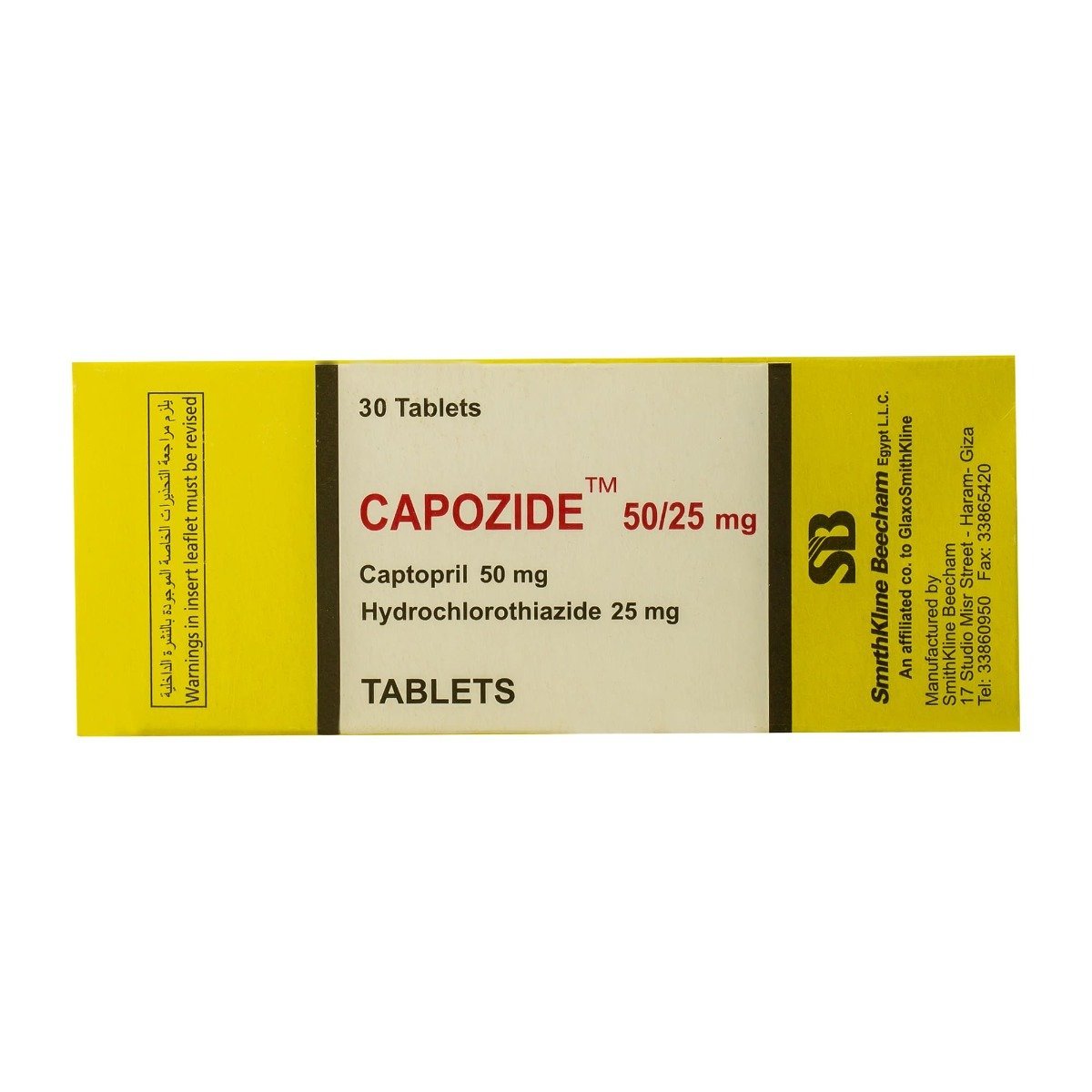 Capozide 50 mg-25 mg - 30 Tablets