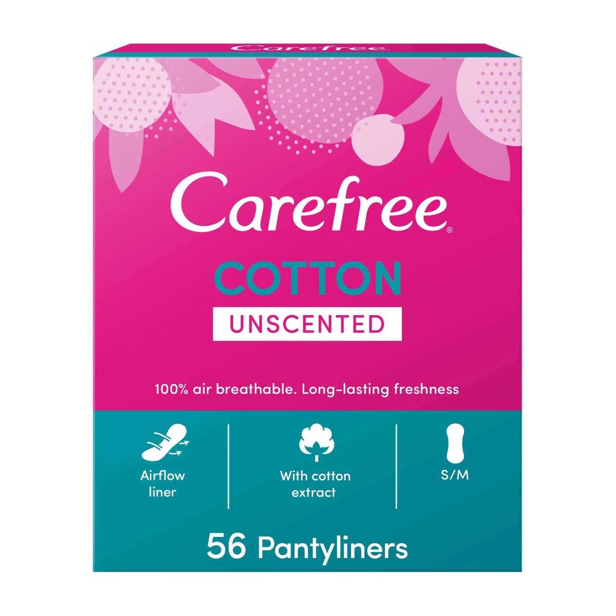 Carefree Cotton Feel Unscented Pantyliners - 56pcs