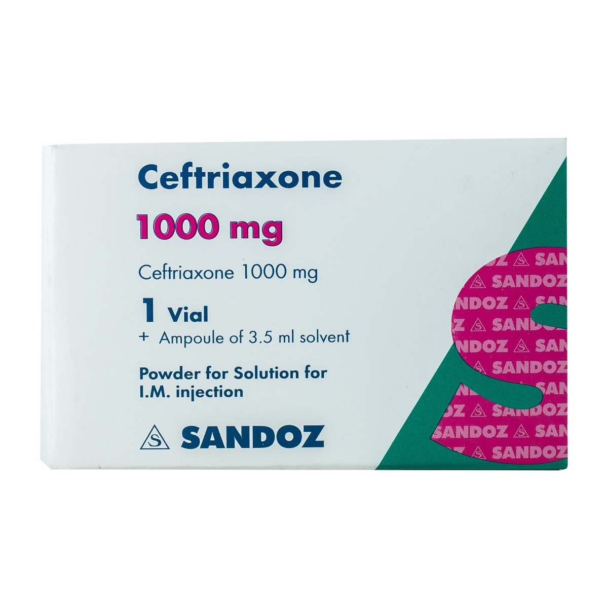 Ceftriaxone 1 gm IM - 1 Vial