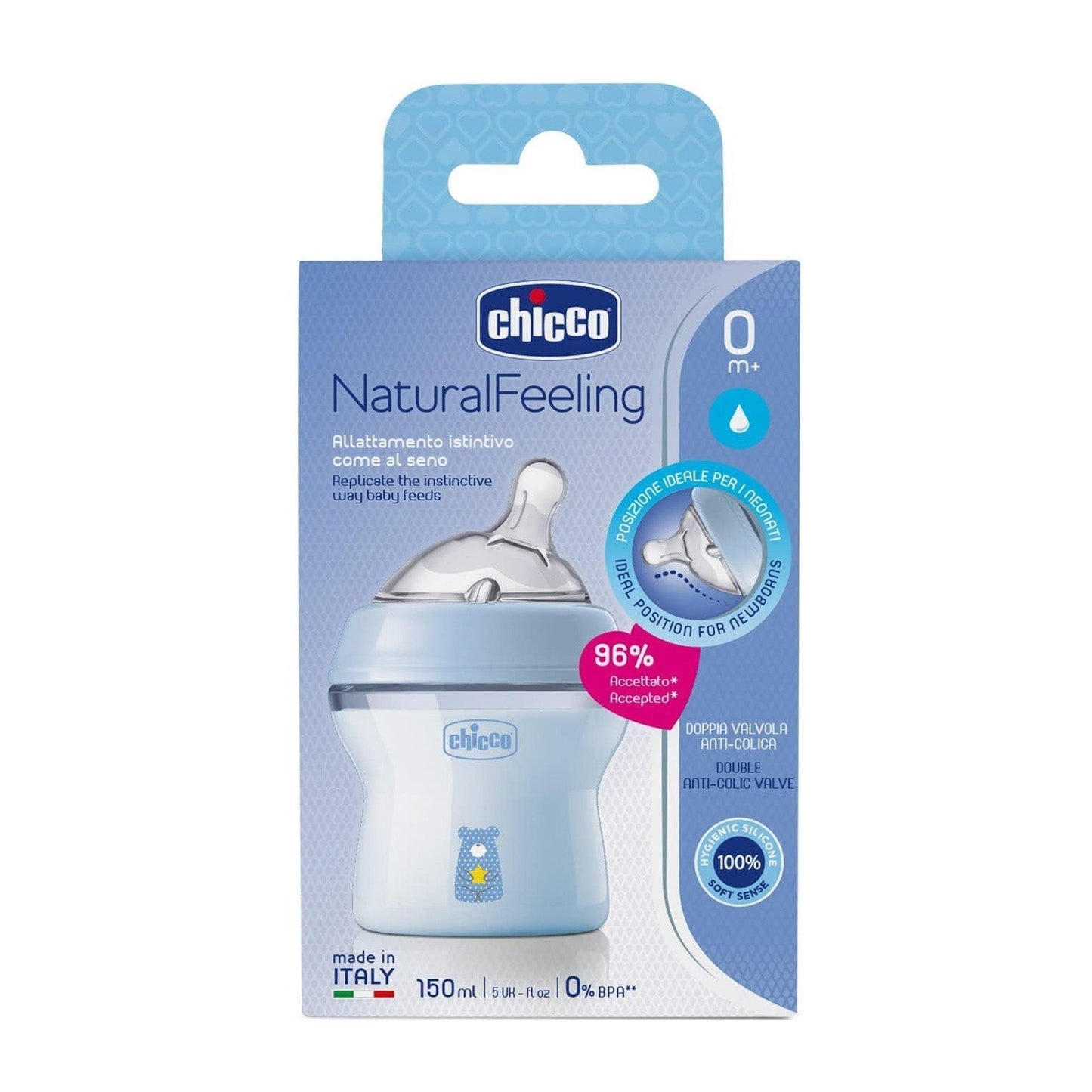 Chicco Natural Feeling 0m+ Slow Flow Bottle - 150ml