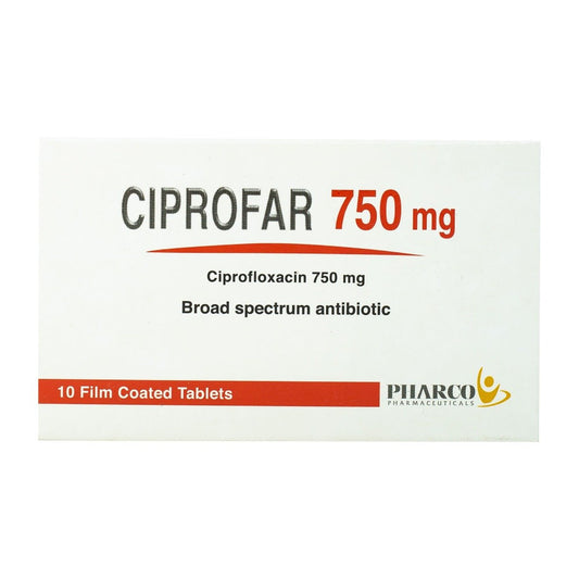 Ciprofar 750 mg - 10 Tablets