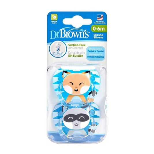 Dr Brown's Prevent Animal Soother 0-6m Pacifier - Blue