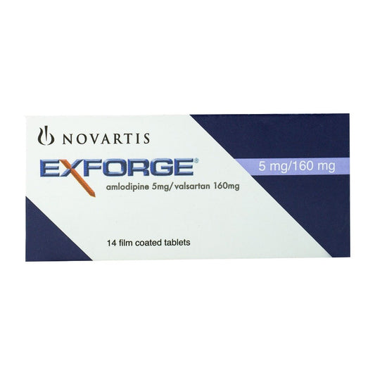 Exforge 5 mg-160 mg - 14 Tablets