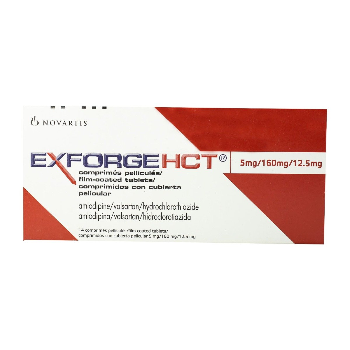 Exforge HCT 5 mg-160 mg-12.5 mg - 14 Tablets