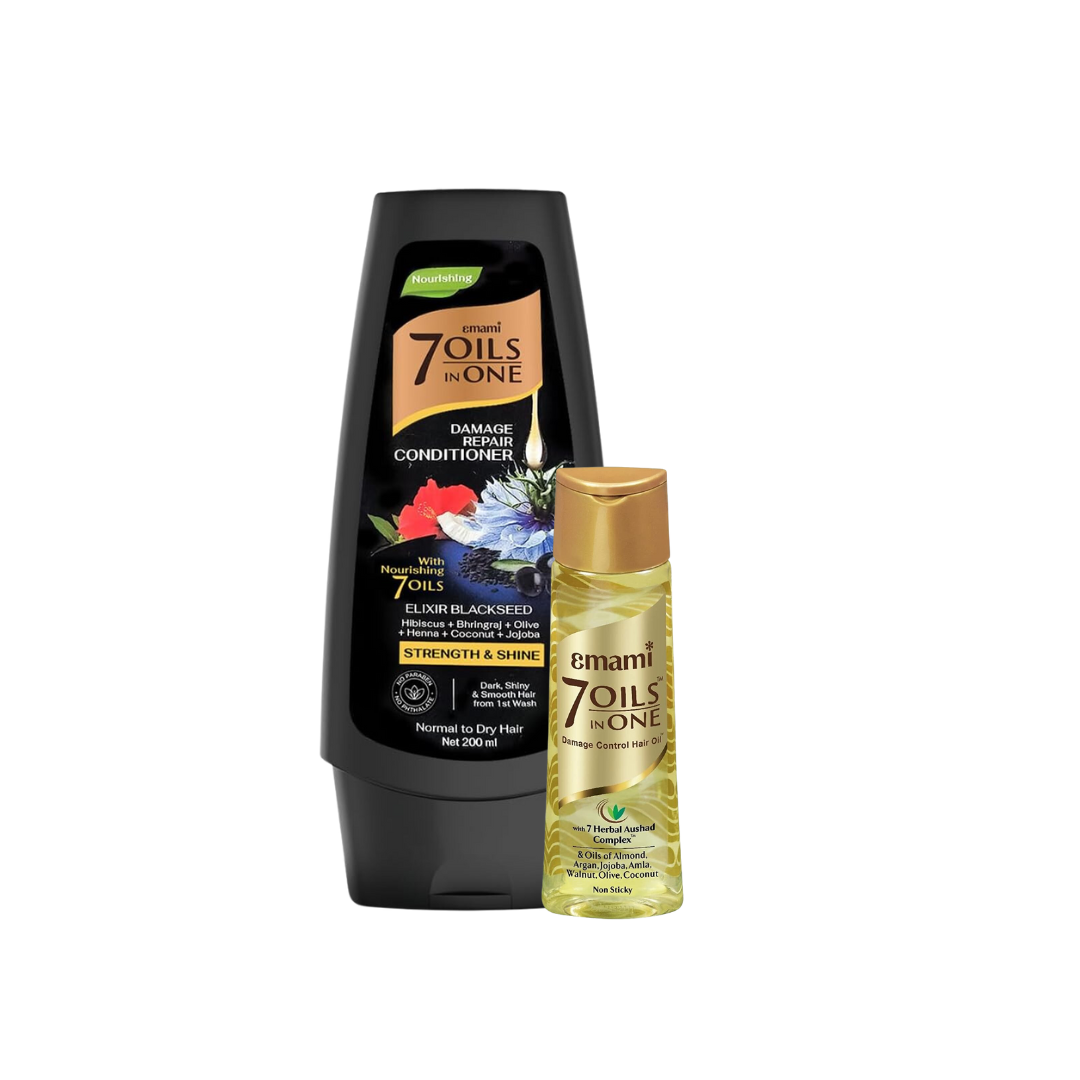 Emami 7 Oils In One Damage Repair Elixir Black Seed Conditioner Set 200ml