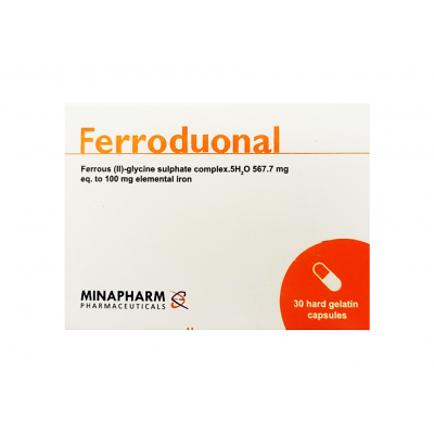 FERRODUONAL ( Ferrous II Glycine Sulphate 567.7 mg Equivalent to 100 mg Elemental Iron ) 30 Capsules