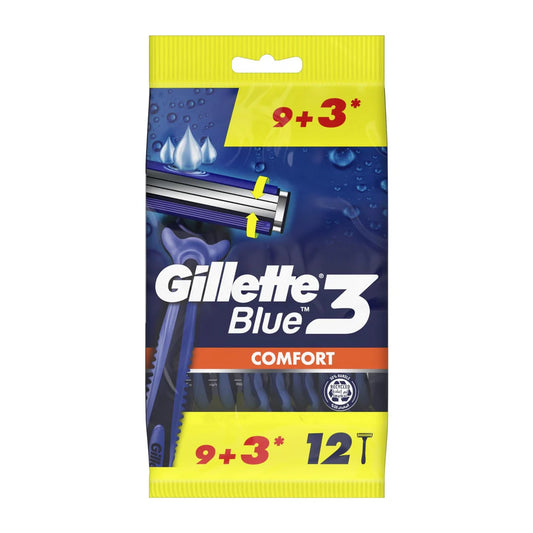 Gillette Blue 3 Comfort Disposable Razor For Men - 12Pcs